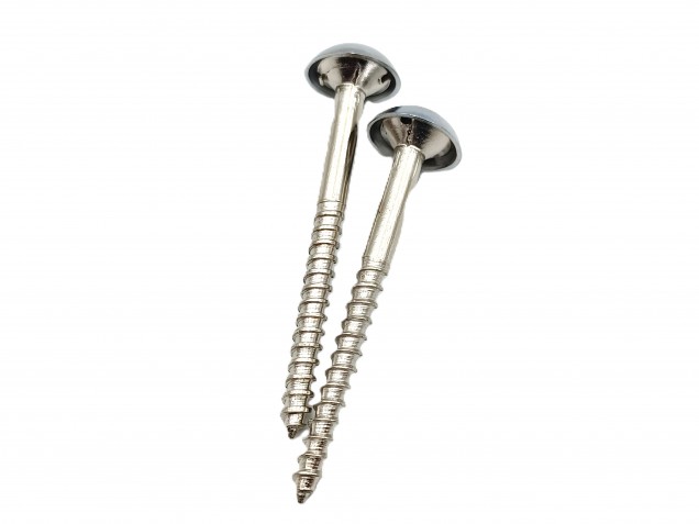 2 inch screws with dome caps in chrome 13mm head 
