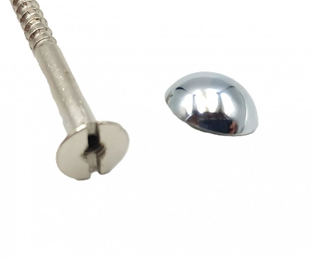 2 inch screws with dome caps in chrome 13mm head 