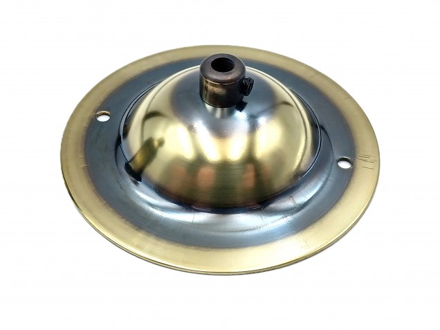 Large Ceiling Rose dome Pendant Set With B22 Lamp Holder Brushed Antique Finish