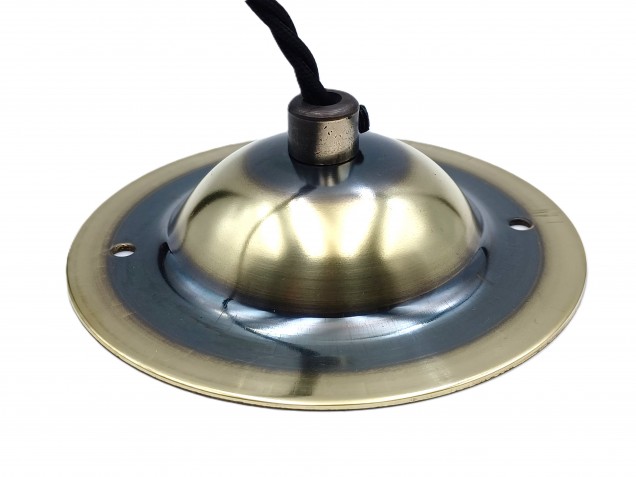 Large Ceiling Rose dome Pendant Set With B22 Lamp Holder Brushed Antique Finish