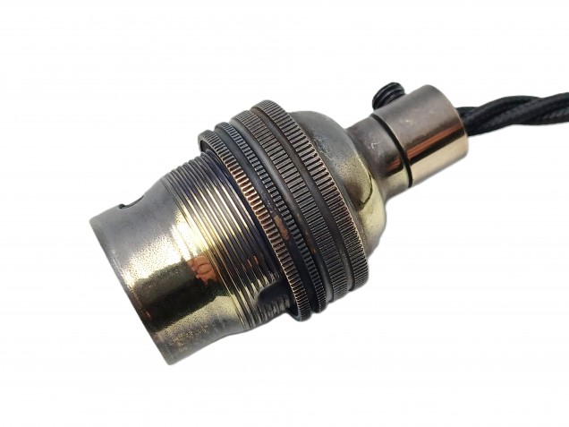 Large Ceiling Rose dome Pendant Set With B22 Lamp Holder Brushed Antique Finish