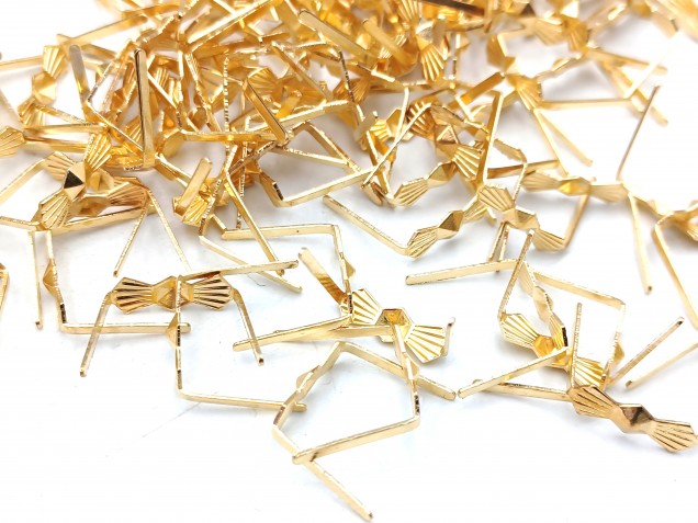 100 brass bow clips 11mm
