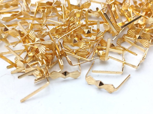 100 brass bow clips 11mm