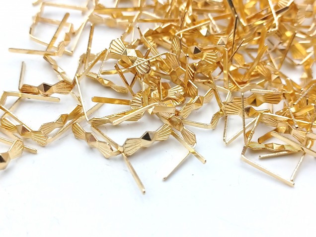 100 brass bow clips 11mm