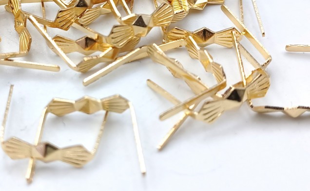 100 brass bow clips 11mm