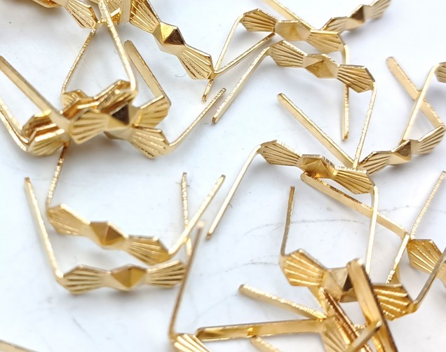 100 brass bow clips 11mm