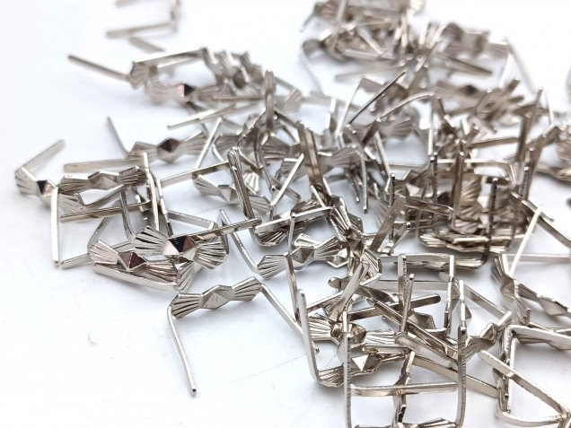 Chrome Chandelier Bow Clips For Pinning Crystal And Glass 11mm Closed 