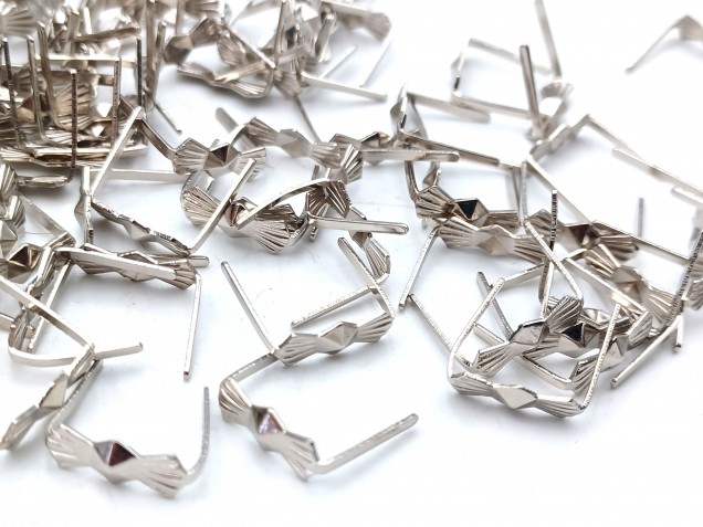 Chrome Chandelier Bow Clips For Pinning Crystal And Glass 11mm Closed 