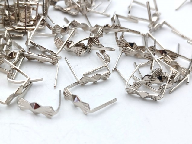 Chrome Chandelier Bow Clips For Pinning Crystal And Glass 11mm Closed 