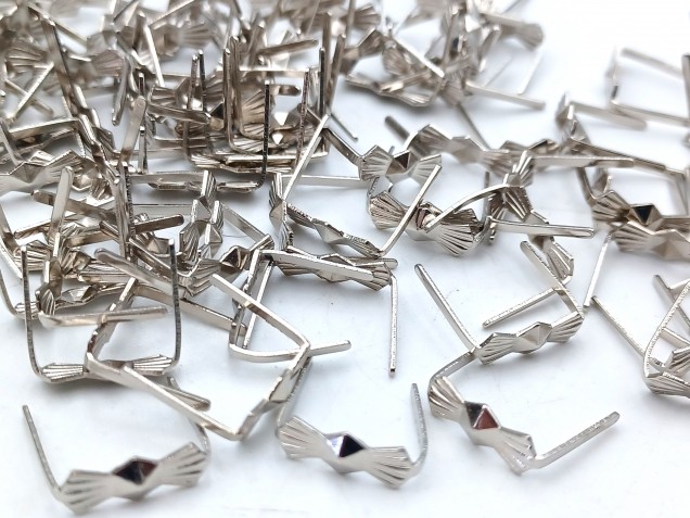 Chrome Chandelier Bow Clips For Pinning Crystal And Glass 11mm Closed 