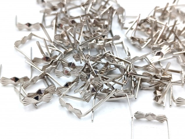 Chrome Chandelier Bow Clips For Pinning Crystal And Glass 11mm Closed 