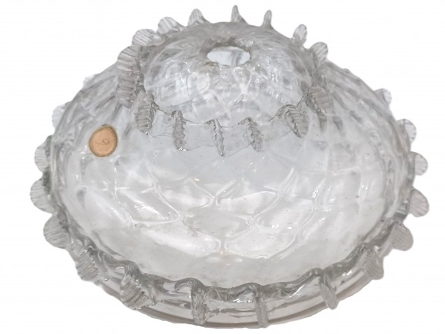 Venetian clear glass chandelier bottom bowl Circa 1890