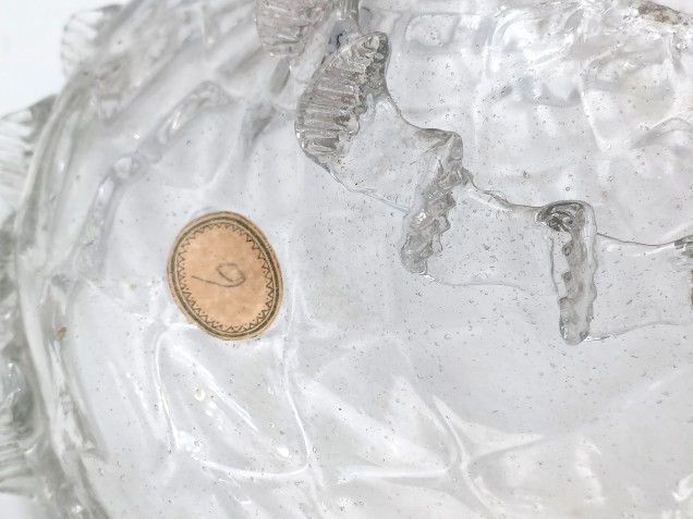 Venetian clear glass chandelier bottom bowl Circa 1890
