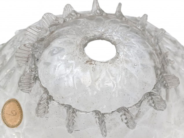 Venetian clear glass chandelier bottom bowl Circa 1890