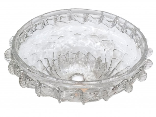 Venetian clear glass chandelier bottom bowl Circa 1890