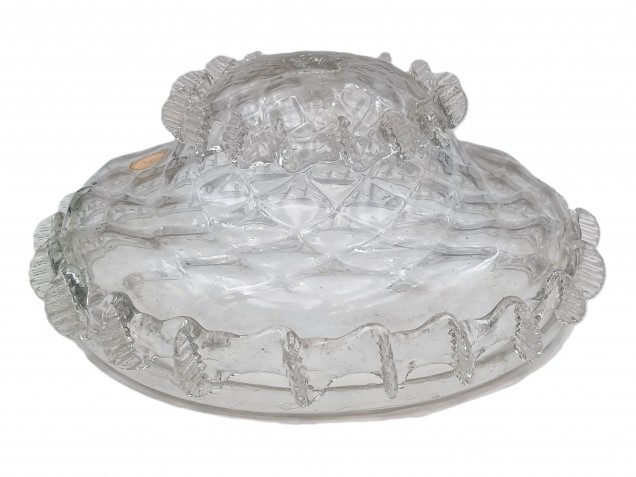 Venetian clear glass chandelier bottom bowl Circa 1890