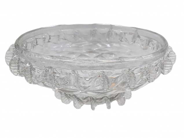 Venetian clear glass chandelier bottom bowl Circa 1890