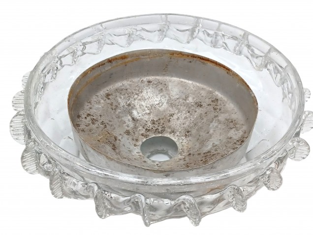 Venetian clear glass chandelier bottom bowl Circa 1890