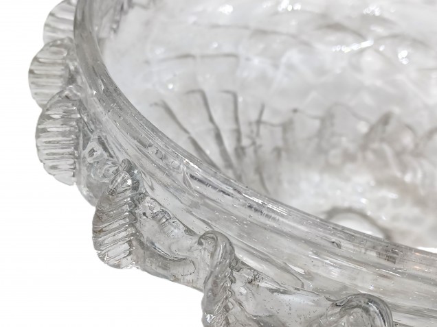 Venetian clear glass chandelier bottom bowl Circa 1890