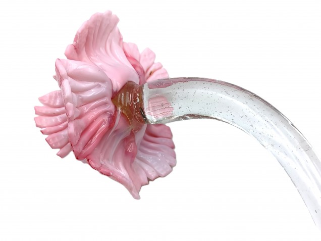 Murano chandelier parts pink Flower clear stem late Victorian