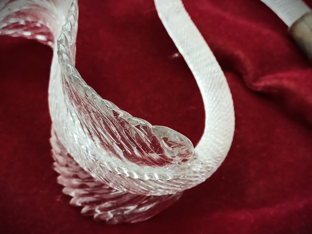 Antique Murano chandelier part clear leaf