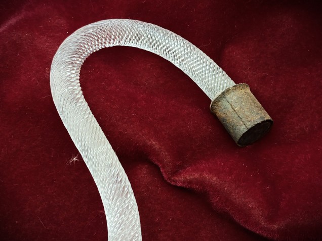 Antique Murano chandelier part clear leaf