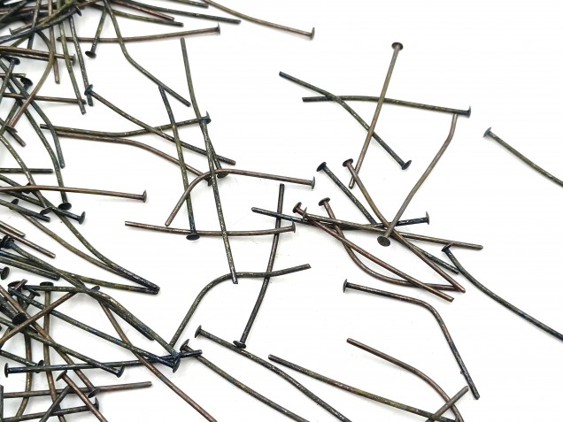 CHANDELIER PINS 30mm OLD ANTIQUE BRASS finish pack of 150