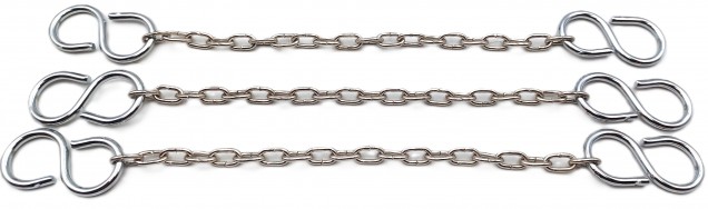 3 Hook Ceiling Rose Pendant Set Chrome Finish SMALL Link Chain