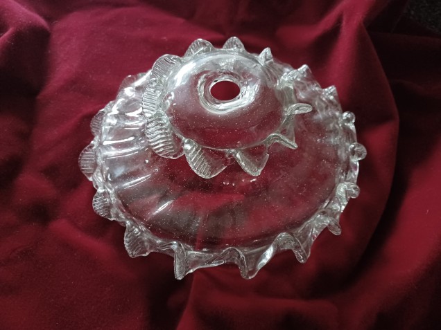Antique Venetian Murano chandelier glass bottom bowl 180mm wide internal
