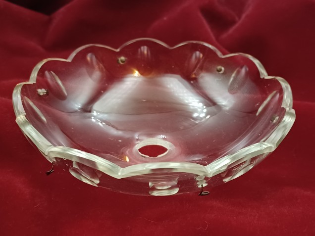 Glass bobeche chandelier dish 120mm