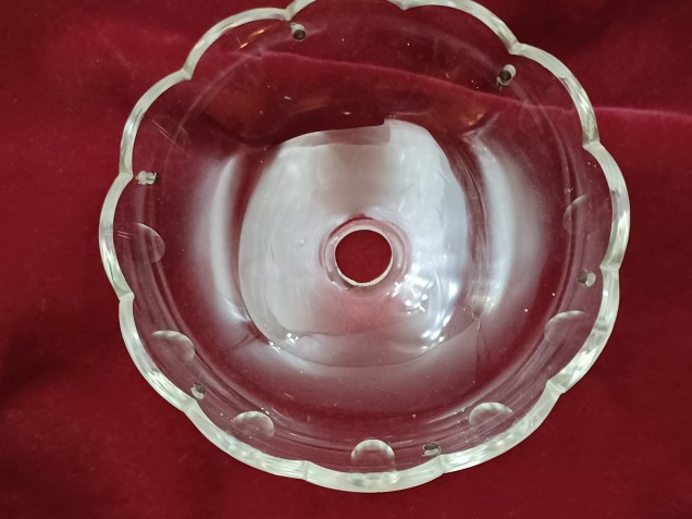 Glass bobeche chandelier dish 120mm