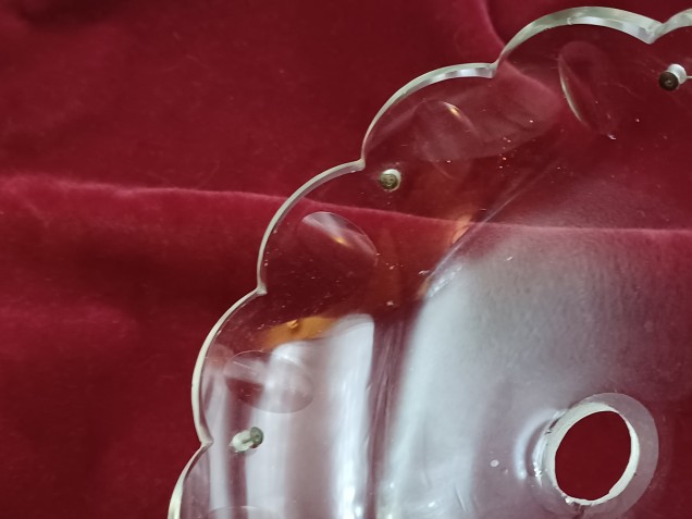 Glass bobeche chandelier dish 120mm