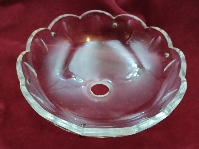 Glass bobeche chandelier dish 120mm