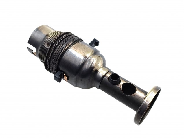 Switched pedestal lamp holder B22 SIDE ENTRY cord grip brushed antique