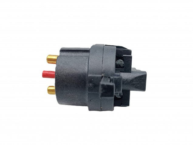 Switched pedestal lamp holder B22 SIDE ENTRY cord grip brushed antique