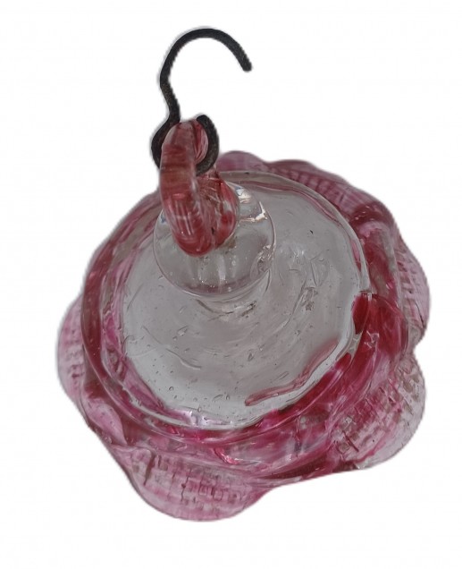 Antique Murano Chandelier Bottom Ball Finial Red And Clear C1820 