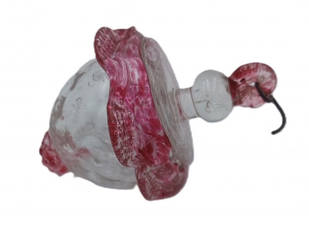 Antique Murano Chandelier Bottom Ball Finial Red And Clear C1820 