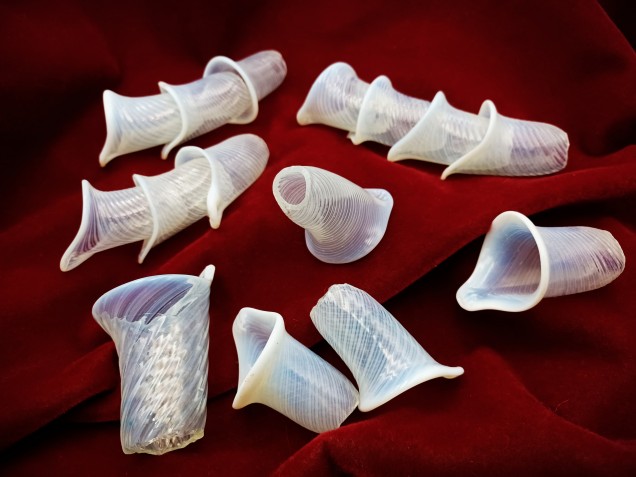 Venetian Chandelier snake Arm section Milky Blue