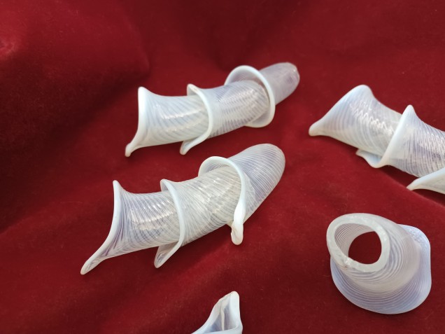 Venetian Chandelier snake Arm section Milky Blue