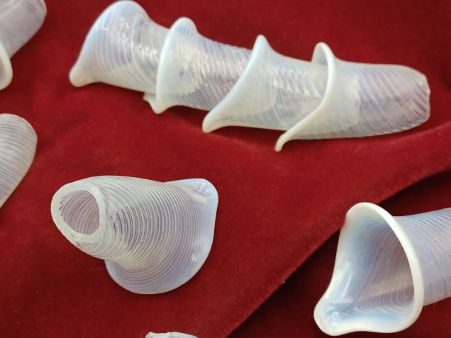 Venetian Chandelier snake Arm section Milky Blue