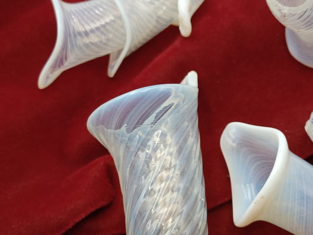 Venetian Chandelier snake Arm section Milky Blue