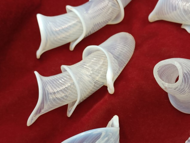 Venetian Chandelier snake Arm section Milky Blue