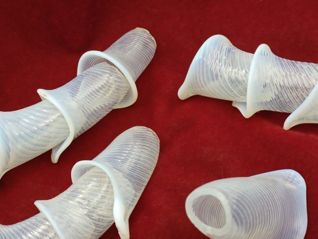 Venetian Chandelier snake Arm section Milky Blue