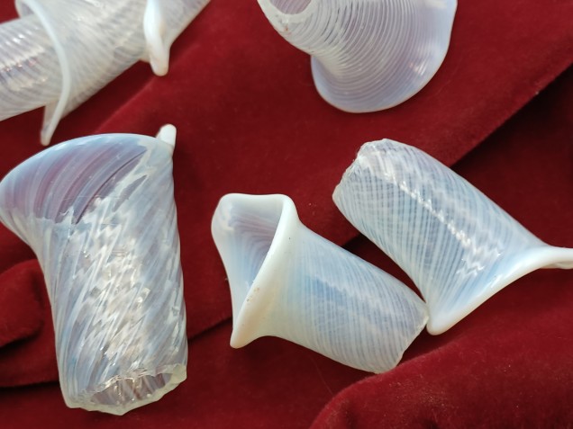 Venetian Chandelier snake Arm section Milky Blue