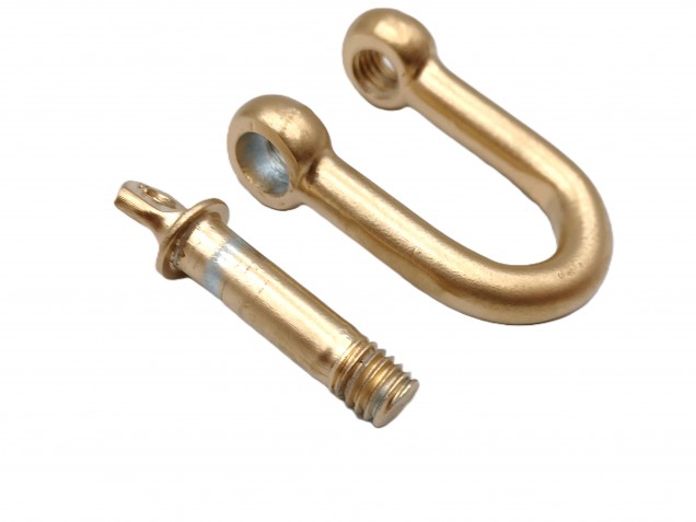 hand painted - gilded and varnished D shaped shackle .. select your finish