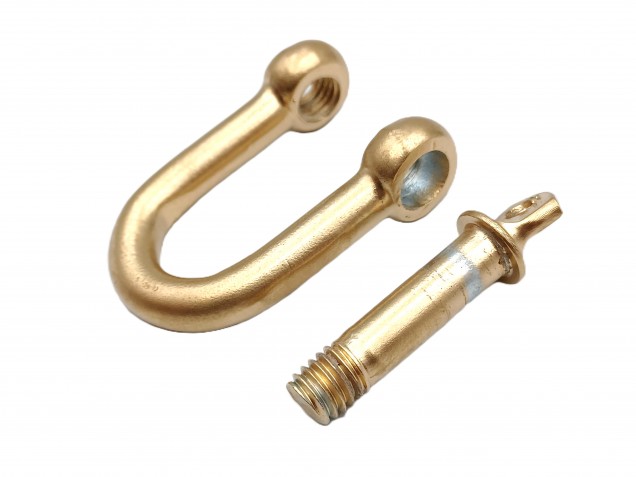 hand painted - gilded and varnished D shaped shackle .. select your finish