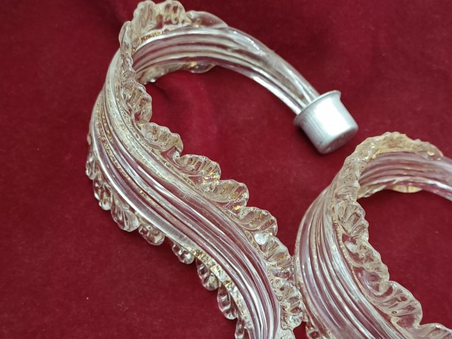 2 X Venetian chandelier gold and Clear glass Leaves