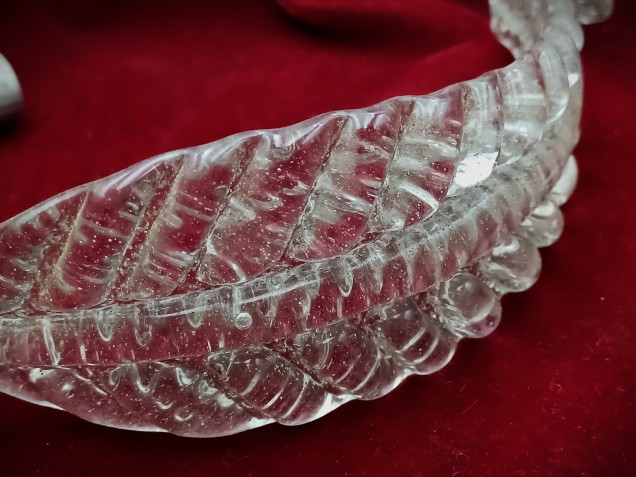 2 X Venetian chandelier Clear glass Leaves 