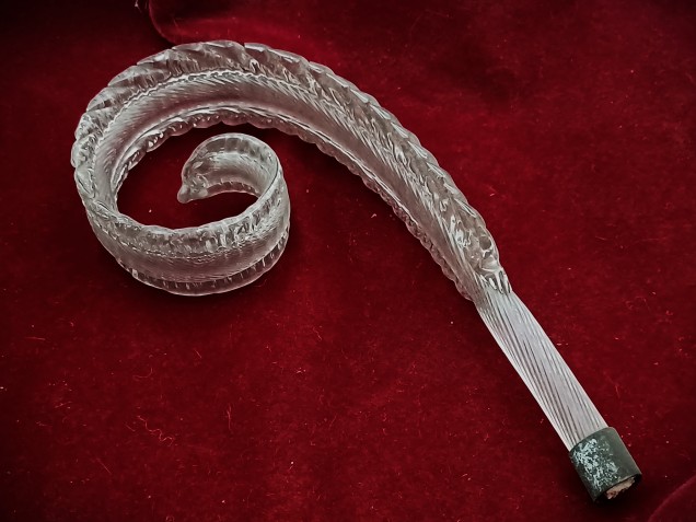 Murano Large Clear glass Chandelier crook Leaf