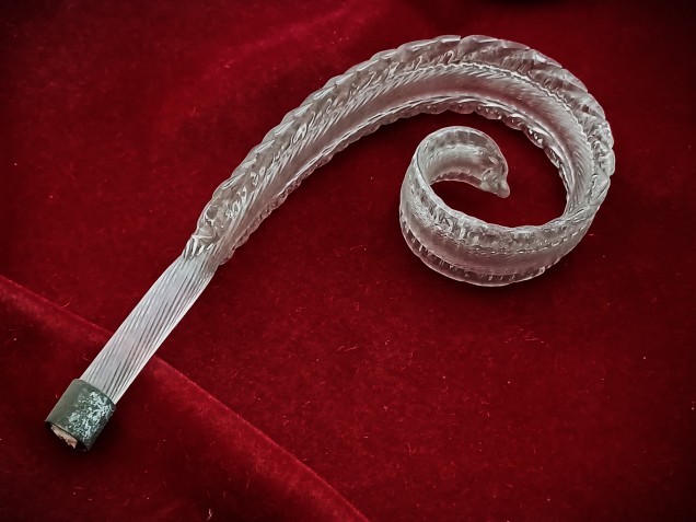 Murano Large Clear glass Chandelier crook Leaf